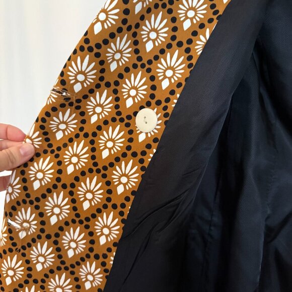 Zara Double Breasted Aztec Geometric Printed Blazer Jacket Medium NWOT - Picture 14 of 16